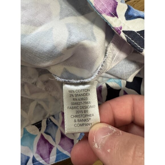 CJ Banks Jacket Women Size 1X Long Sleeve Button Down Cotton Blend Colorful City - Picture 9 of 12